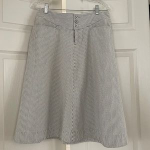 Pin Stripe Denin Midi Skirt